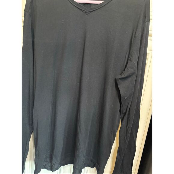 Robert Barakett Men's Cotton Magog Long Sleeve V-Neck T-Shirt Black Size Large - Picture 1 of 11